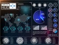 Futuristic user interface. HUD UI. Abstract virtual graphic touch user interface. HUD background outer space. Royalty Free Stock Photo