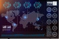 Futuristic user interface. HUD UI. Abstract virtual graphic touch user interface. HUD background outer space. Royalty Free Stock Photo