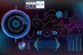 Futuristic user interface. HUD UI. Abstract virtual graphic touch user interface. HUD background outer space. Royalty Free Stock Photo