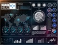 Futuristic user interface. HUD UI. Abstract virtual graphic touch user interface. HUD background outer space. Royalty Free Stock Photo