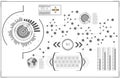 Futuristic user interface. HUD UI. Abstract virtual graphic touch user interface. HUD background outer space. Royalty Free Stock Photo