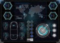 Futuristic user interface. HUD UI. Abstract virtual graphic touch user interface. HUD background outer space. Royalty Free Stock Photo