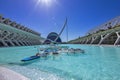 Futuristic Valencia with Boats and Water Royalty Free Stock Photo