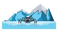 Robot Spider in Mountains, Advanced Robotics and Terrain Exploration, vector design Generative AI Royalty Free Stock Photo