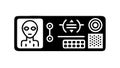 Futuristic Alien Interface Screen with Symbols Vector, vector design Generative AI Royalty Free Stock Photo
