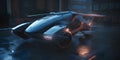 Futuristic vehicles flying cars electric autonomous dynam two generative AI Royalty Free Stock Photo