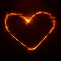 Futuristic Vibrant Fire Heart Silhouette