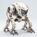Futuristic Victorian Assembly Robot - 3d Rendering On White Background