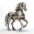 Futuristic Victorian Silver Horse 3d Model With Metal Texture
