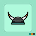 Futuristic viking helmet mascot design illustration. Sports team mascot logo type illustration