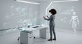 Futuristic virtual workspace with AR Royalty Free Stock Photo