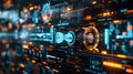 Futuristic Vision Board with Holographic Prototype and Data Visualizations