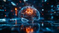 Futuristic vision enlightened brain showing advanced ai neural networks and technology