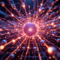 A futuristic visual representation of quantum encryption