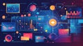 Futuristic visualization of big data and ai neural networks in complex information science