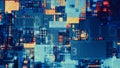 Futuristic visualization big data security digital numbers crypto process. Data development abstract geometric technology