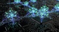 AI Neural Network Over Motherboard, Data Processing, Digital Consciousness, Futuristic Technology Royalty Free Stock Photo