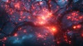 futuristic visualization neural growth animated