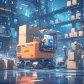 Futuristic Warehouse Automation