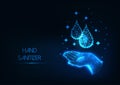 Futuristic washing hands with antiseptic liquid web banner Royalty Free Stock Photo