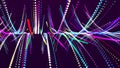 Futuristic wave on dark background. Colored pattern of connection dots and lines. Technology Banner. 3D Royalty Free Stock Photo