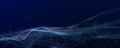 Futuristic wave of musical sounds. Business analytics. Structuring the data flow. 3D rendering
