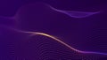 Futuristic wave with points. Big data. Dynamic wave background. 3d rendering Royalty Free Stock Photo