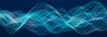 Futuristic wave with points and lines. Big data. Dynamic wave background. 3d rendering Royalty Free Stock Photo