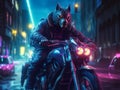Futuristic werwolf and motorcycle Futuristic werwolf and motorcycle