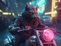 Futuristic werwolf and motorcycle Futuristic werwolf and motorcycle