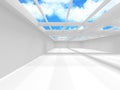 Futuristic White Architecture Design on Cloudy Sky Background Royalty Free Stock Photo