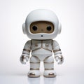 Futuristic White Astronaut Vinyl Toy On Minimalistic Background