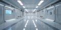 Futuristic White Corridor Clean Room Interior Design Royalty Free Stock Photo