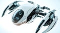 Futuristic white drone with sleek design and advanced technology, hovering in mid-air with intricate mechanical details Royalty Free Stock Photo