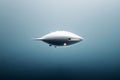 Futuristic white submarine with sleek streamlined design floating in deep blue ocean, representing advanced technology Royalty Free Stock Photo