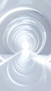 Futuristic White Tunnel with Bright Light at the End Perspective View Royalty Free Stock Photo