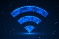 futuristic WiFi icon rendered in a low poly geometric style Royalty Free Stock Photo