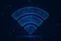 futuristic WiFi icon rendered in a low poly geometric style Royalty Free Stock Photo