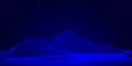 Futuristic wireframe abstract landscape banner Royalty Free Stock Photo