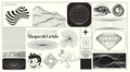 Futuristic Wireframe Patterns And Geomtric Grid Collection