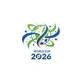 Futuristic World Cup 2026 Emblem Design Royalty Free Stock Photo