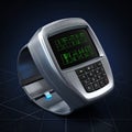 Futuristic Wrist Computer with Digital Display Royalty Free Stock Photo