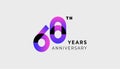 Futuristic Year Anniversary Gradient Purple Colour 68th, 68th Happy Anniversary Royalty Free Stock Photo
