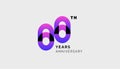Futuristic Year Anniversary Gradient Purple Colour 88th, 88th Happy Anniversary Royalty Free Stock Photo
