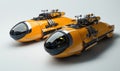 Futuristic yellow submarines showcasing advanced underwater exploration technology Royalty Free Stock Photo
