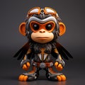 Futuristic Zbrush Toy Monkey With Sunglasses - 32k Uhd Metal Sculpture