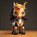 Futuristic Zbrush Toy Pony With Angura Kei Style And High-contrast Shading