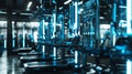 A futuristiclooking gym filled with athletes hooked up to machines and computers using neural stimulation to improve