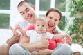 Fuuny happy smiling family photo Royalty Free Stock Photo