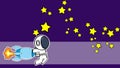 Fuuny spaceman character cartoon sticker poster background illustration Royalty Free Stock Photo